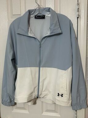 Under Armour Women's Sky Blue & White Colorblock Track Jacket